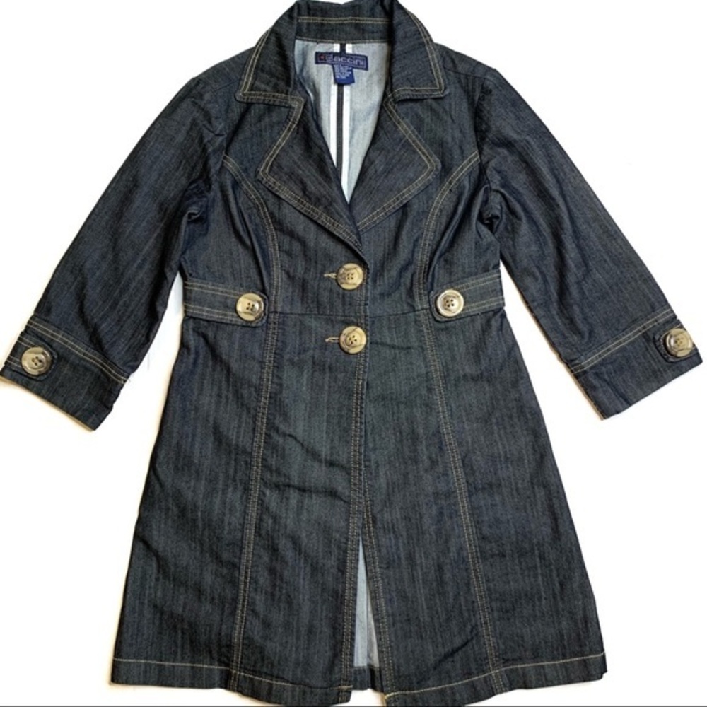 BACCINI Women’s Mid Length Denim Jean Jacket